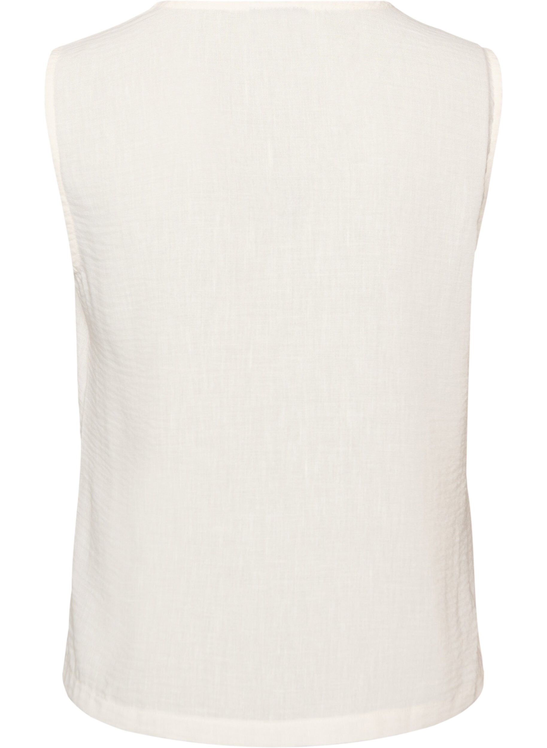 ZizzifashionSleeveless vest with a V-neck and buttons, Vanilla, Packshot image number 1