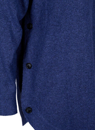 Marled knitted sweater with button details, Navy Blazer Mel., Packshot image number 3
