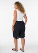 Loose cotton muslin shorts with a high waist, Black, Model image number 2