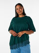 T-shirt with asymmetric lace hem, Green, Model image number 0