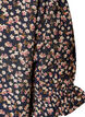 Floral viscose blouse with short sleeves and smock details, Blue, Packshot image number 3