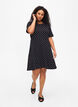 Cotton dress with short sleeves and dots, Black w. White Dot, Model image number 2