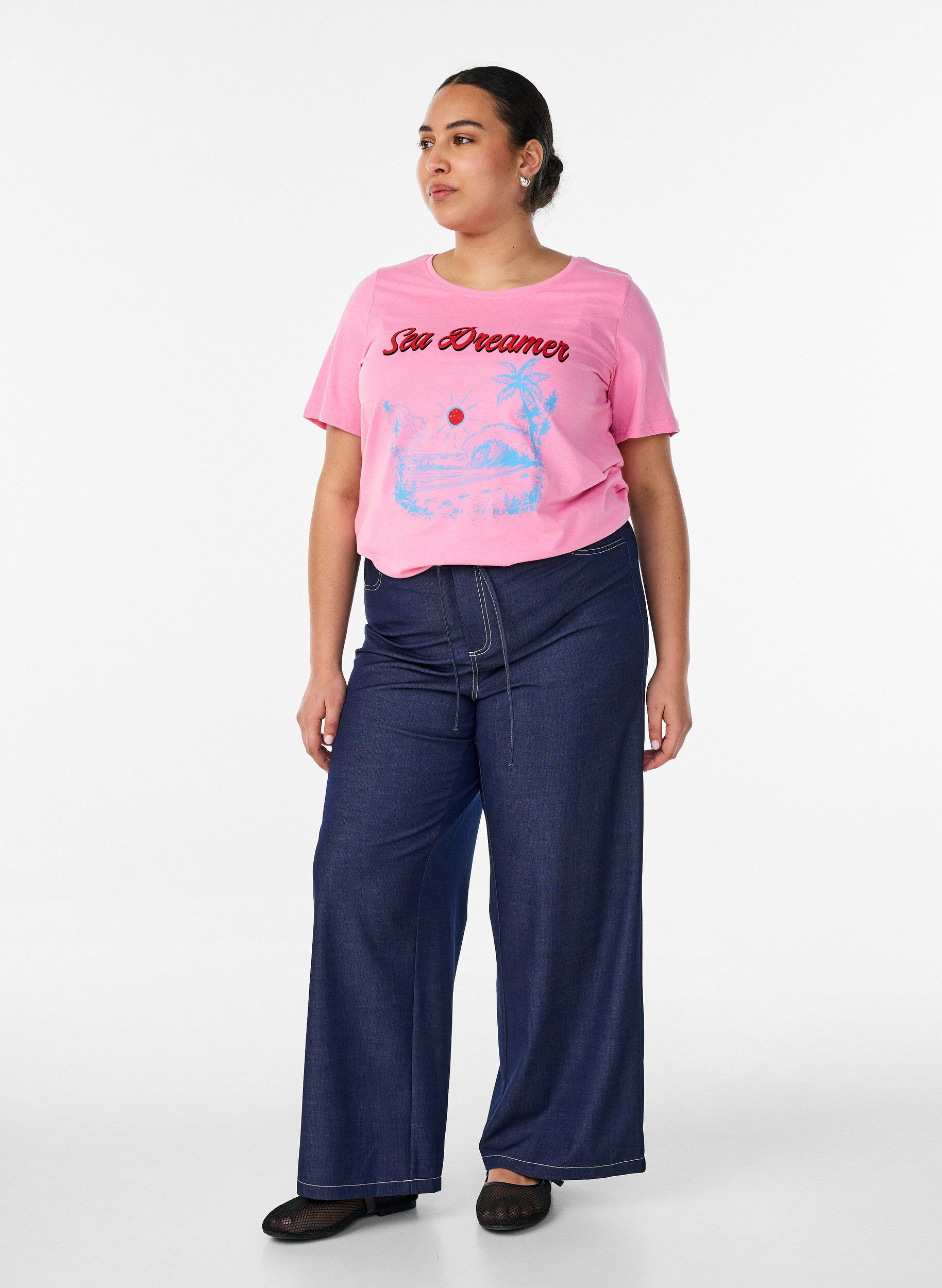 ZizzifashionT-shirt with motif, Rose, Model image number 1