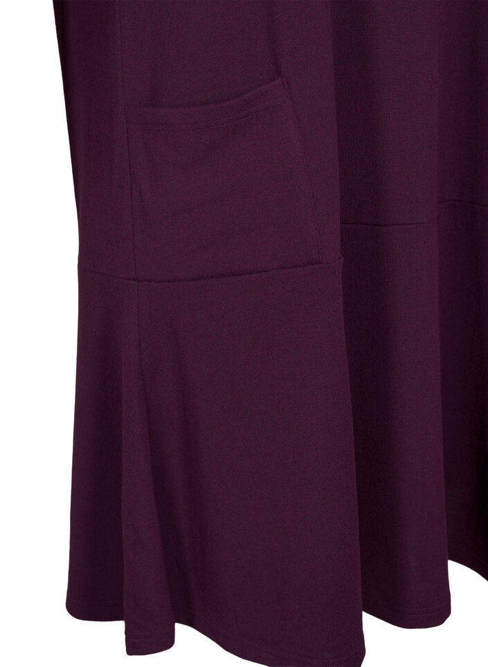 Jersey dress with high neck and pockets, Purple, Packshot image number 3