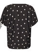 Viscose blouse with ruched sleeves, Black, Packshot image number 1