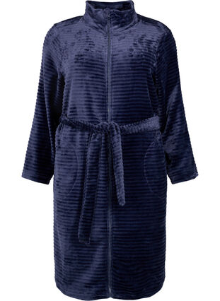 Dressing gown with pockets and zip, Night Sky, Packshot image number 0