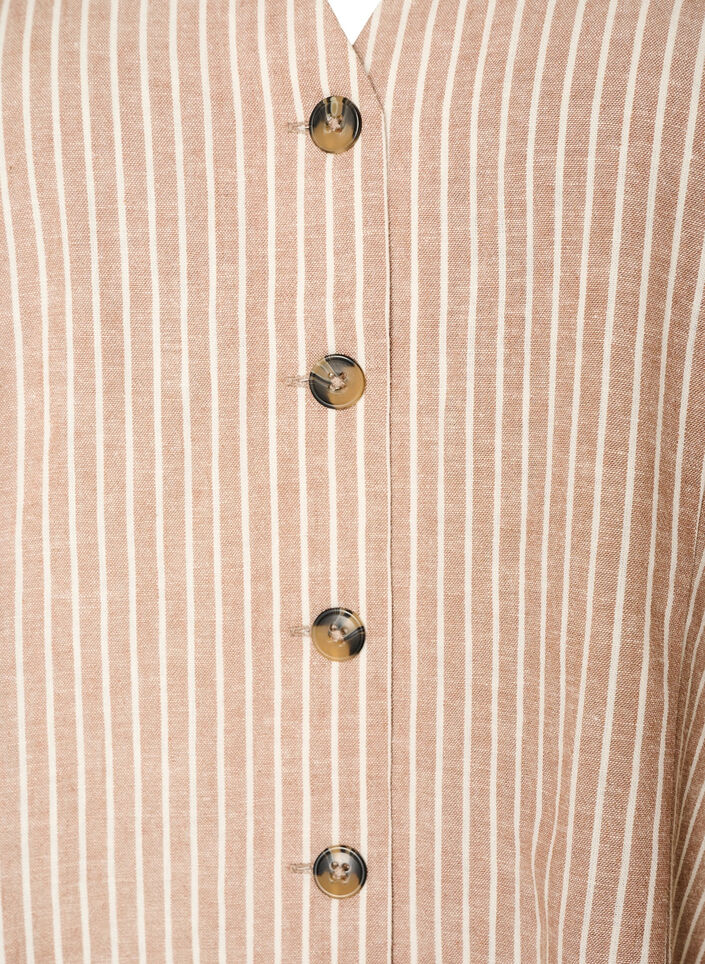 Striped vest in linen and viscose, Beige, Packshot image number 2