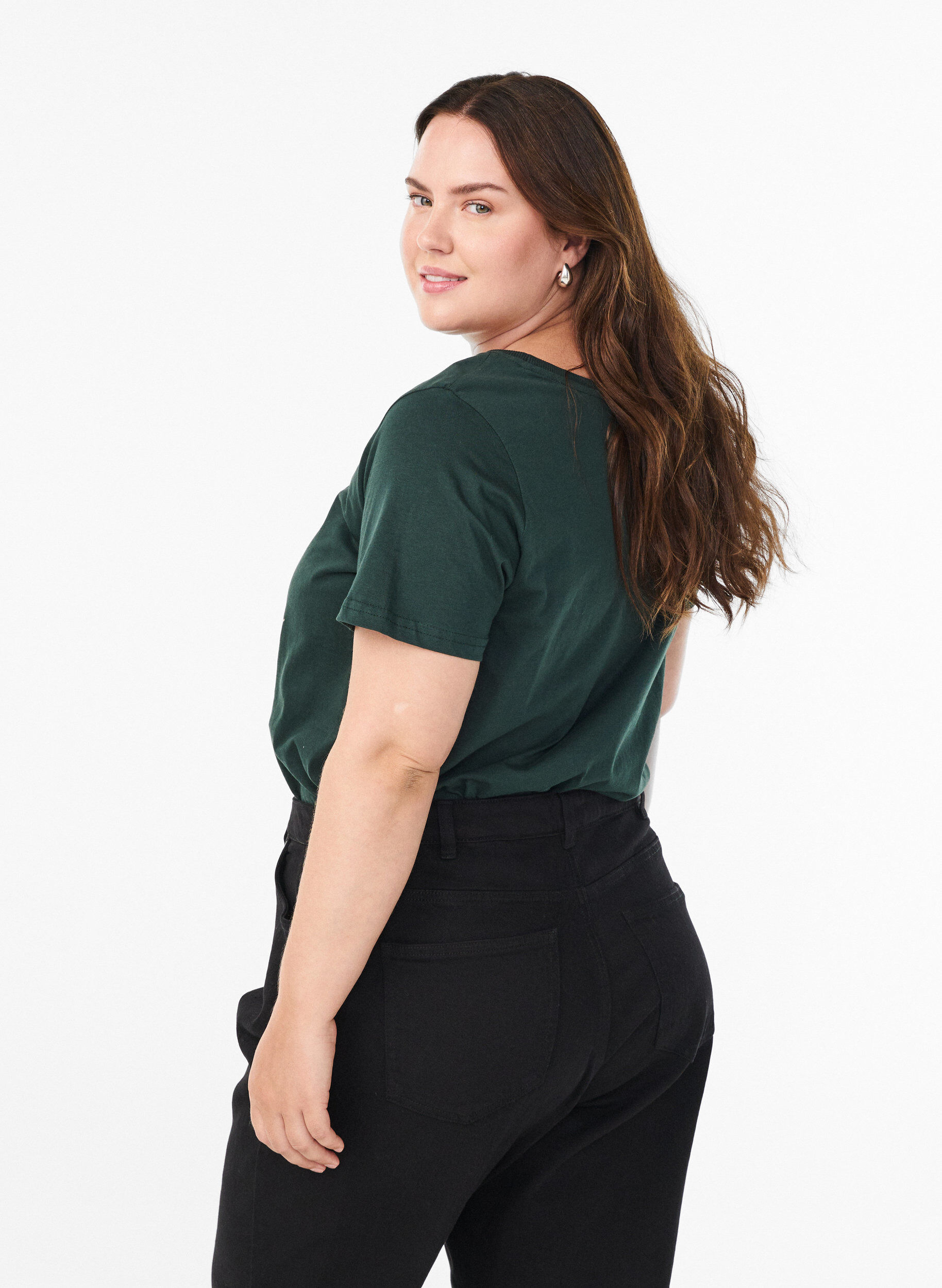 Zizzifashion Christmas t-shirt in organic cotton, Green, Model image number 2