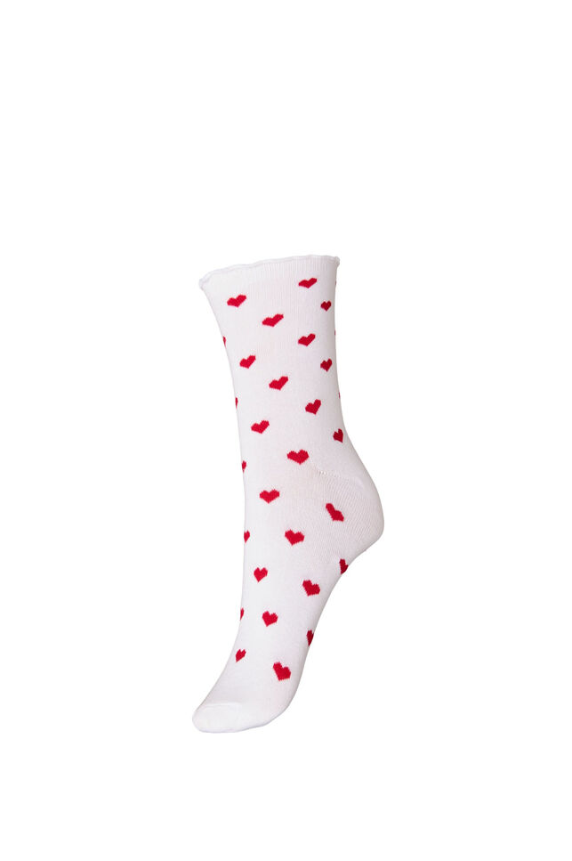 Cotton socks with patterns, White, Packshot image number 0