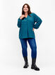 Plain colour top with v-neck, Deep Teal, Model image number 2