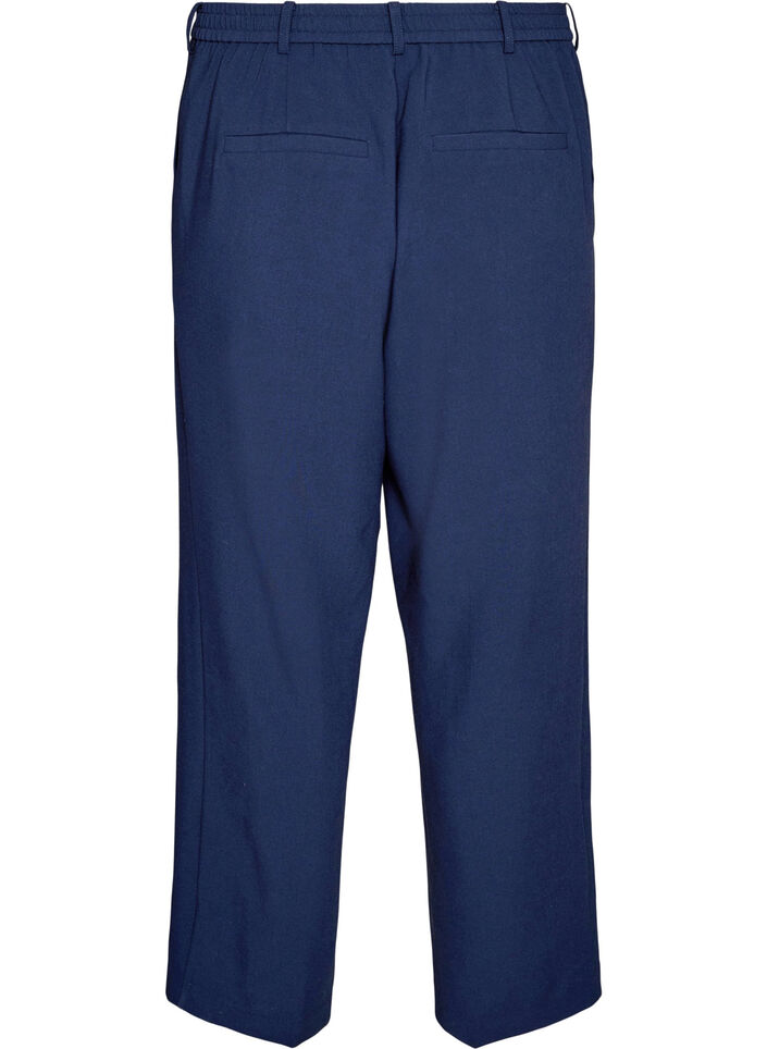 Tailored trousers with a high waist and straight fit, Blue, Packshot image number 1