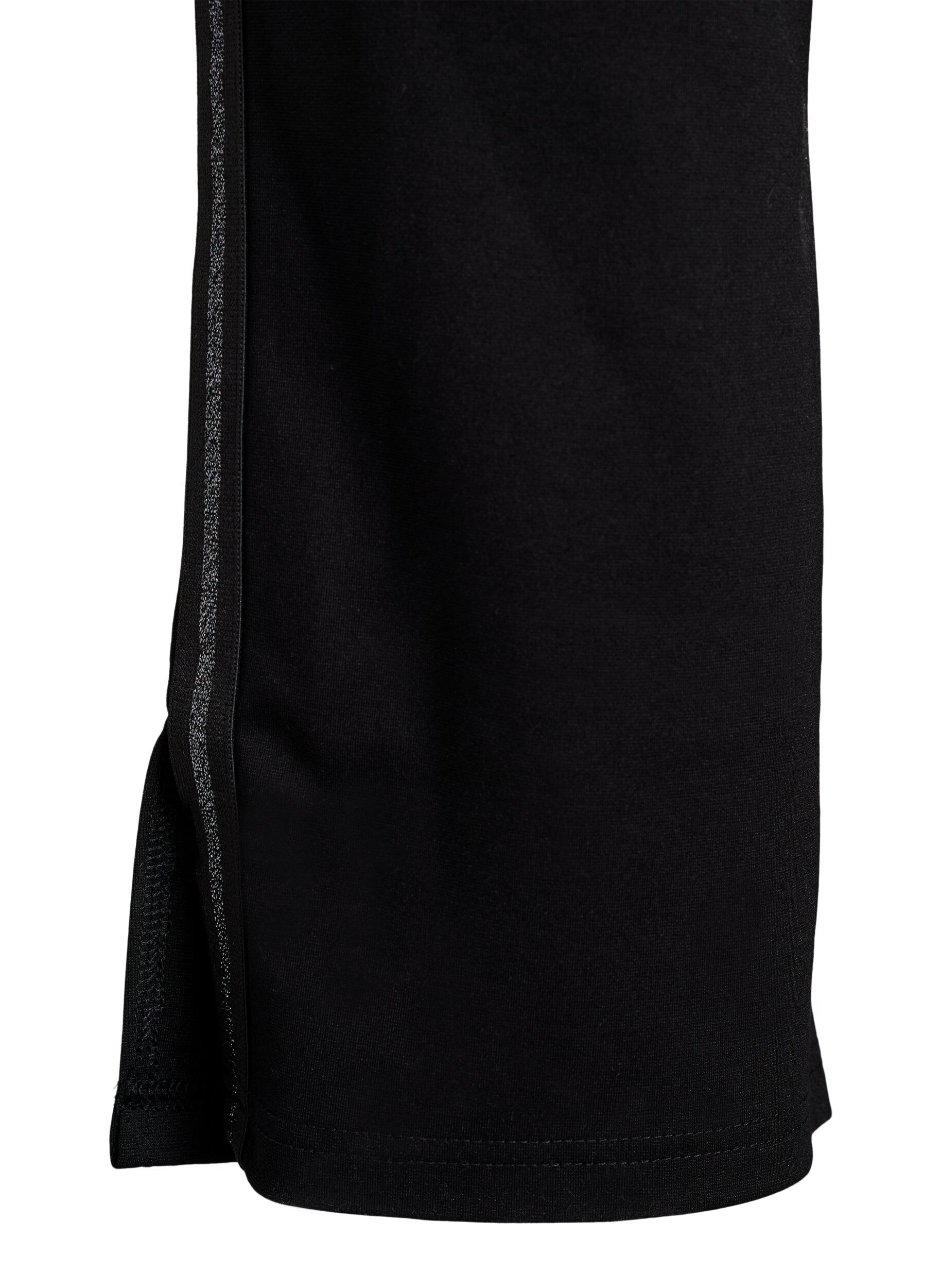 Zizzifashion Leggings with glitter stripe and slits, Black, Packshot image number 3