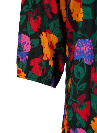 Floral blouse with 3/4 sleeves, Multi Flower AOP, Packshot image number 3