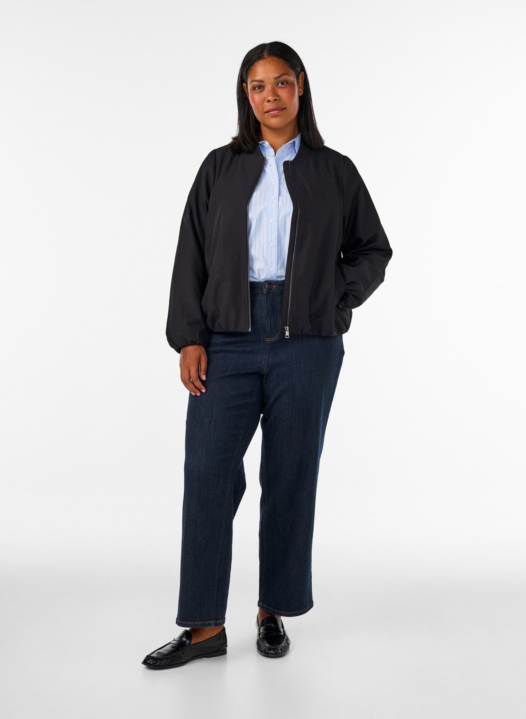 ZizzifashionLightweight jacket with a balloon silhouette, Black, Model image number 1