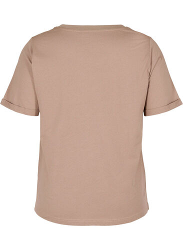 Cotton sports t-shirt with text and short sleeves, Iron, Packshot image number 1