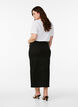FLASH - Midi denim skirt with a front slit, Black, Model image number 1