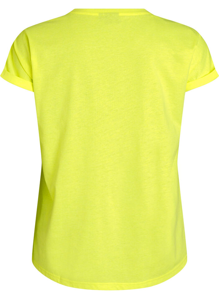 Neon colored cotton t-shirt, Yellow, Packshot image number 1
