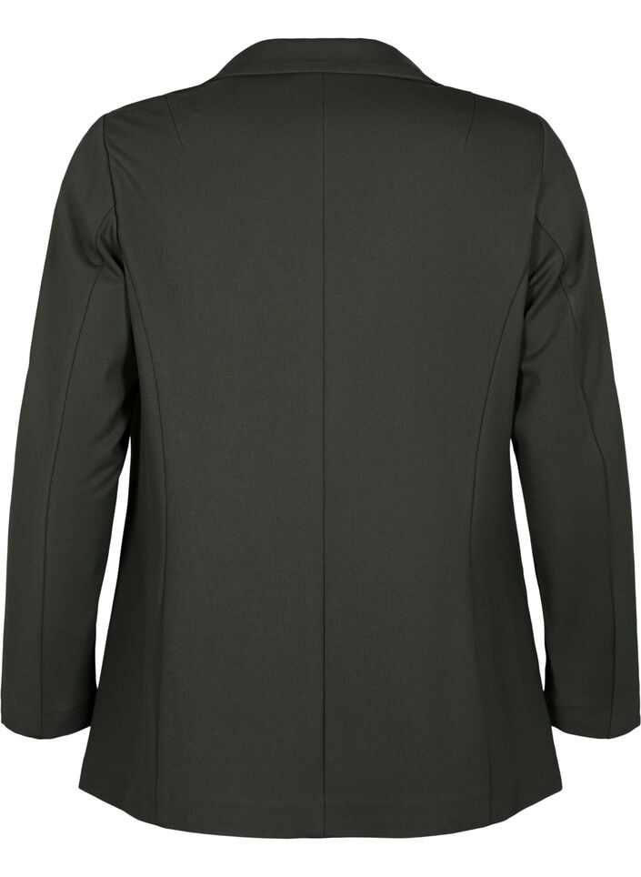 Simple blazer with button closure, Green, Packshot image number 1