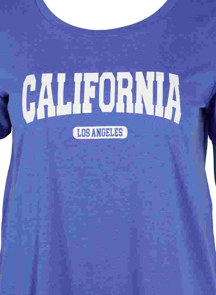 Cotton t-shirt with print, Dazzling Blue Califo, Packshot image number 2