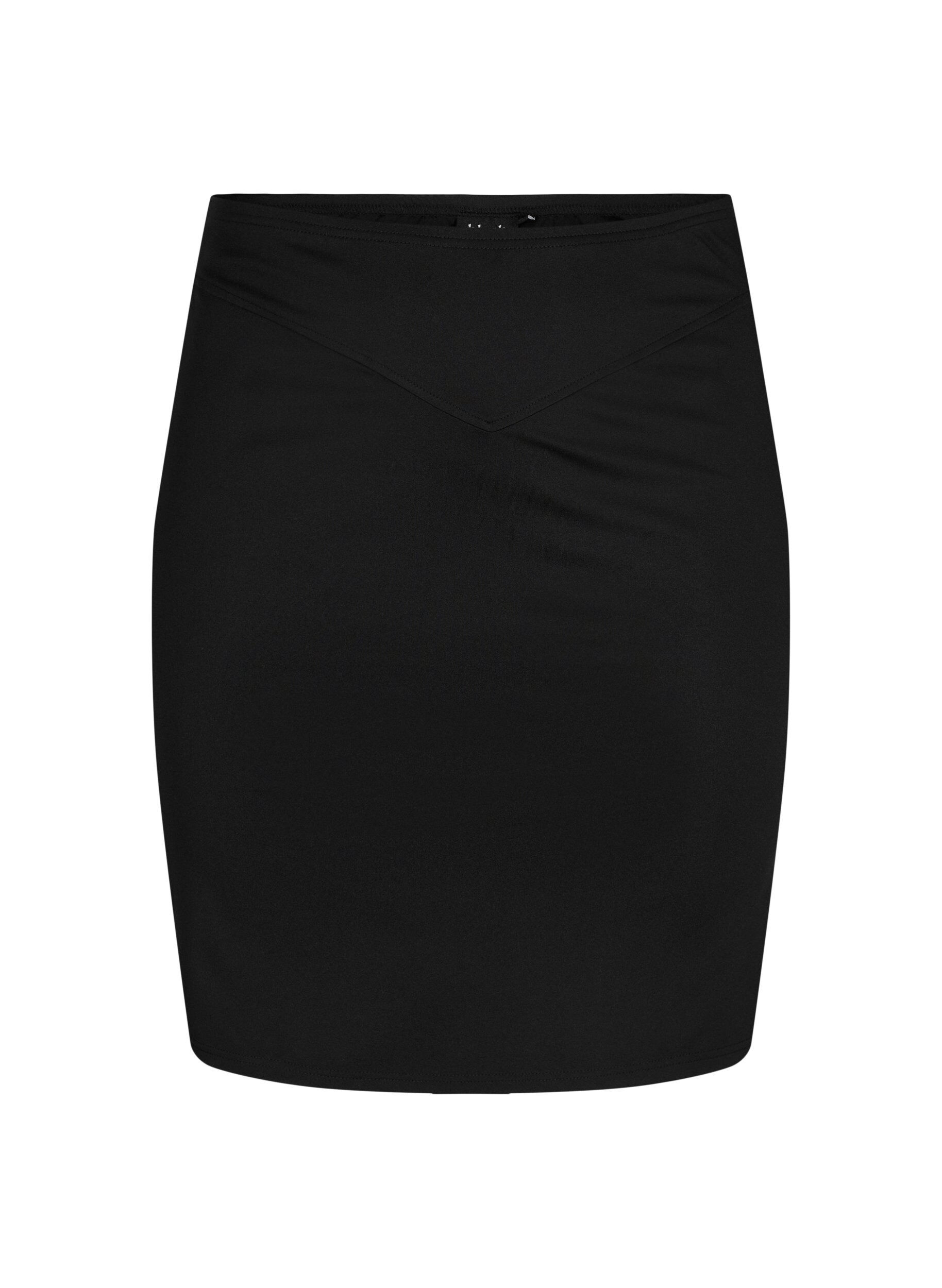 Zizzifashion Tight-fitting skirt with zipper in the side, Black, Packshot image number 0
