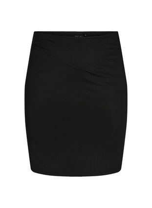 Tight-fitting skirt with zipper in the side, Black, Packshot image number 0