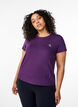Slim fit training T-shirt with round neck, Purple Pennant, Model image number 0