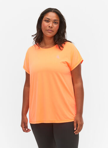 Short sleeved workout t-shirt, Neon Orange, Model image number 0