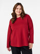 Jersey blouse with round neck, Red, Model image number 0