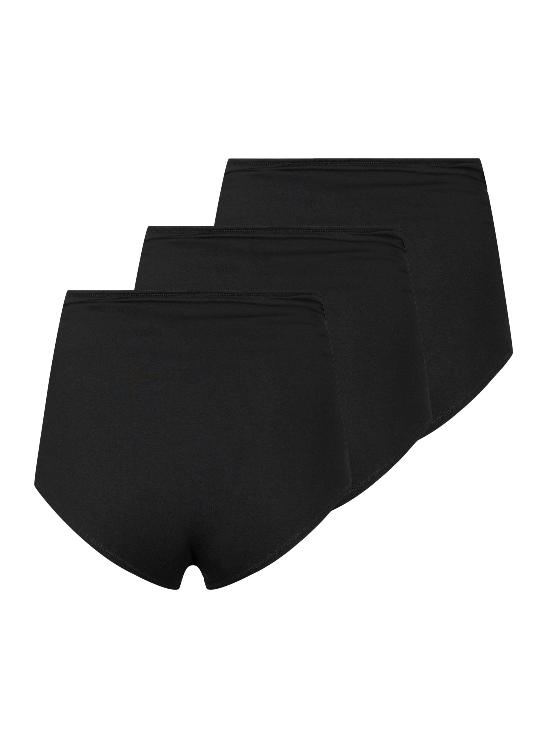 Zizzifashion 3-pack maternity briefs in cotton, Black, Packshot image number 1