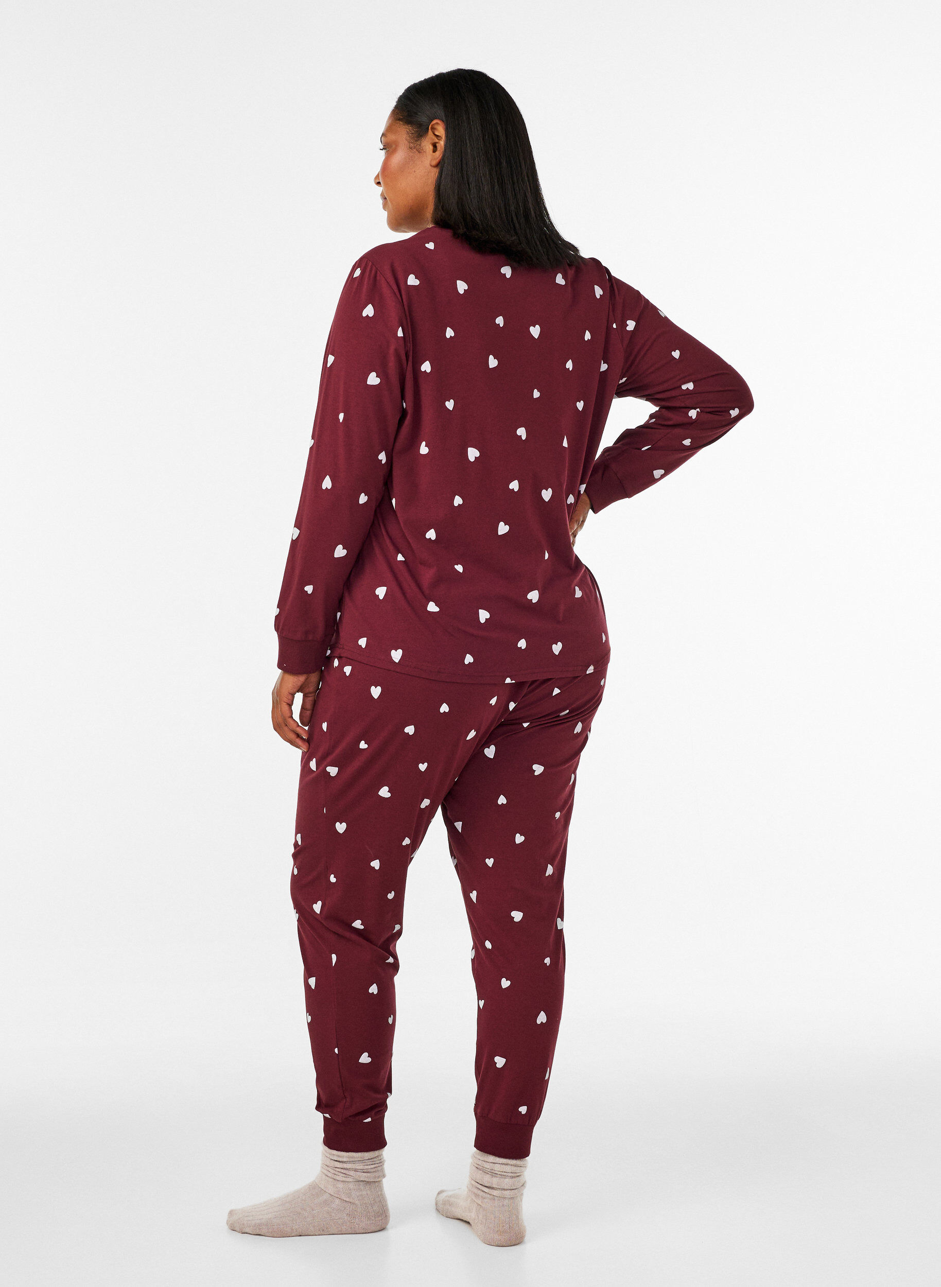 ZizzifashionPrinted pyjama bottoms, Red, Model image number 1