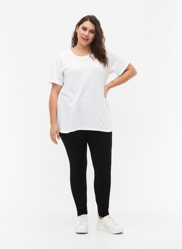 FLASH - Close-fitting jeggings with high waist, Black, Model image number 0