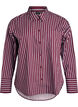 Loose shirt with stripes and a chest pocket, Dark Bordeaux, Packshot image number 0