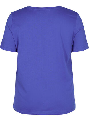 Short-sleeved cotton t-shirt with a print, Dazzling Blue WAYS, Packshot image number 1