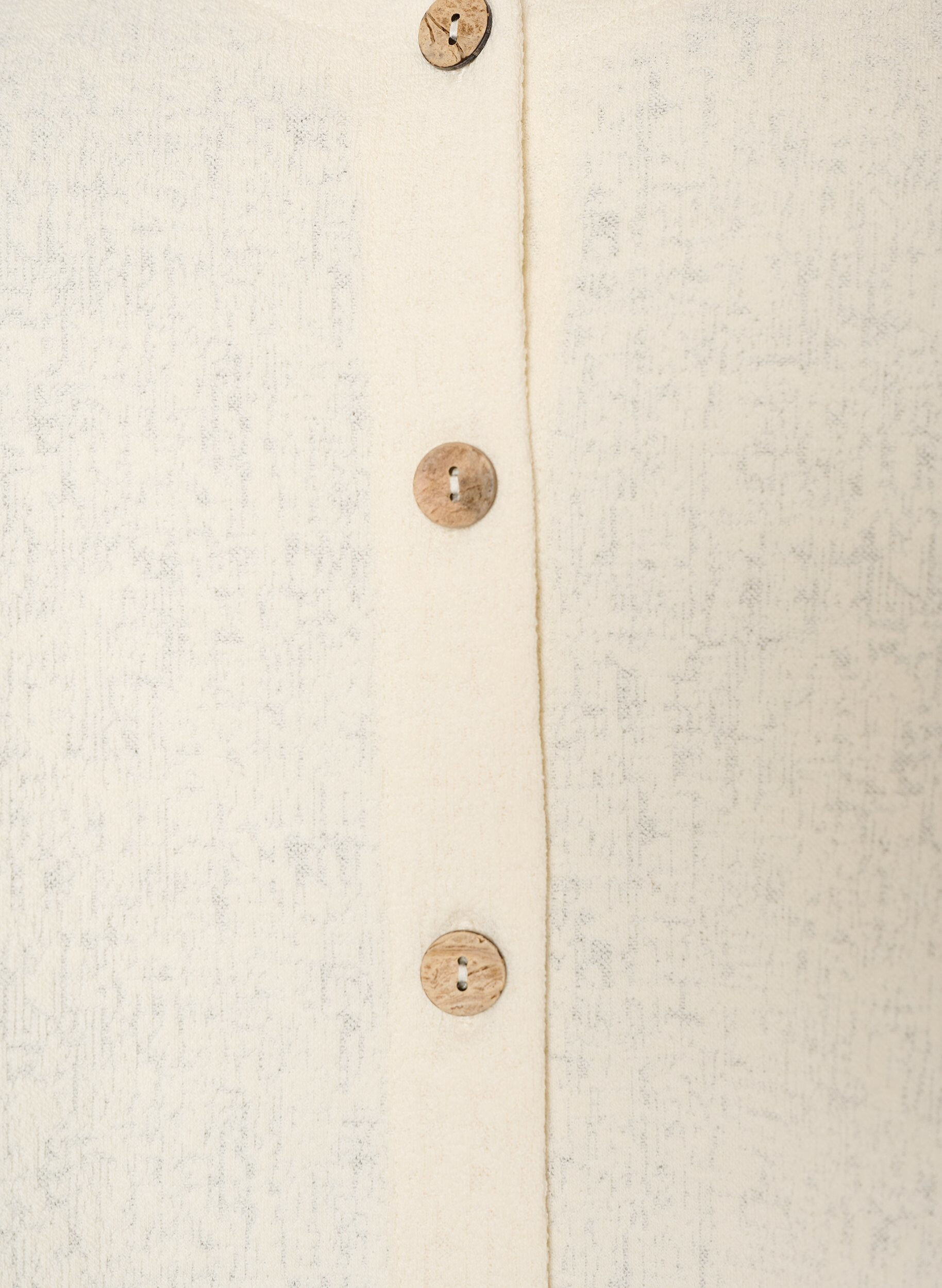 ZizzifashionTextured cotton blouse with button fastening, Vanilla, Packshot image number 2