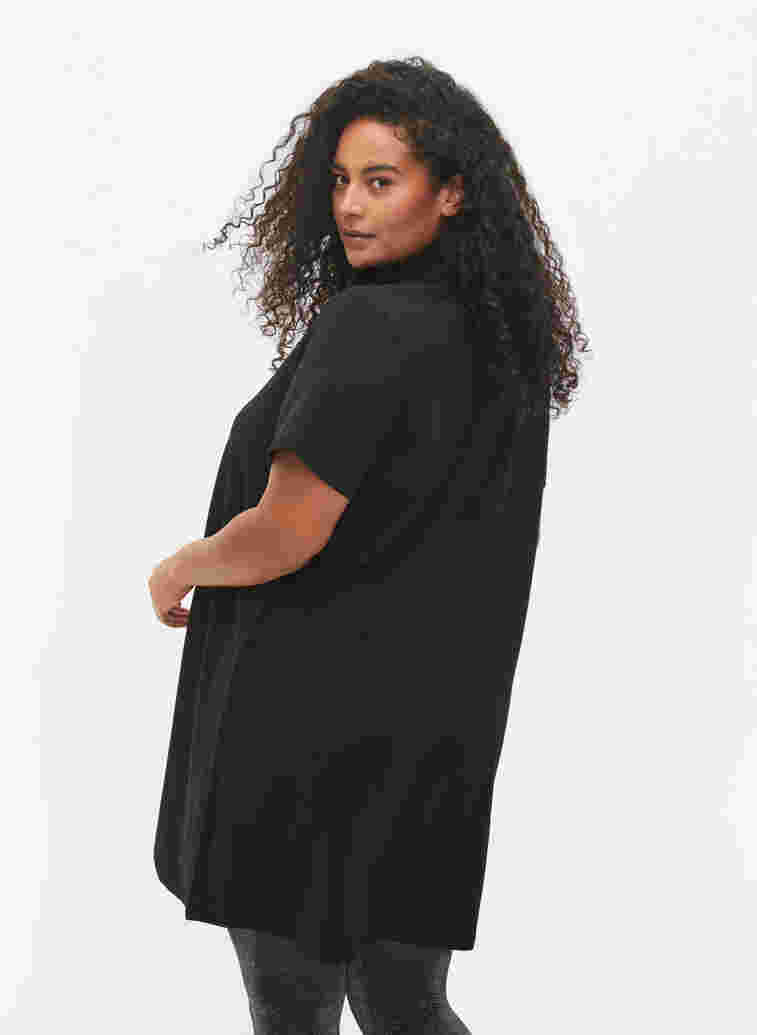 Short sleeve dress with high neck, Black, Model image number 1