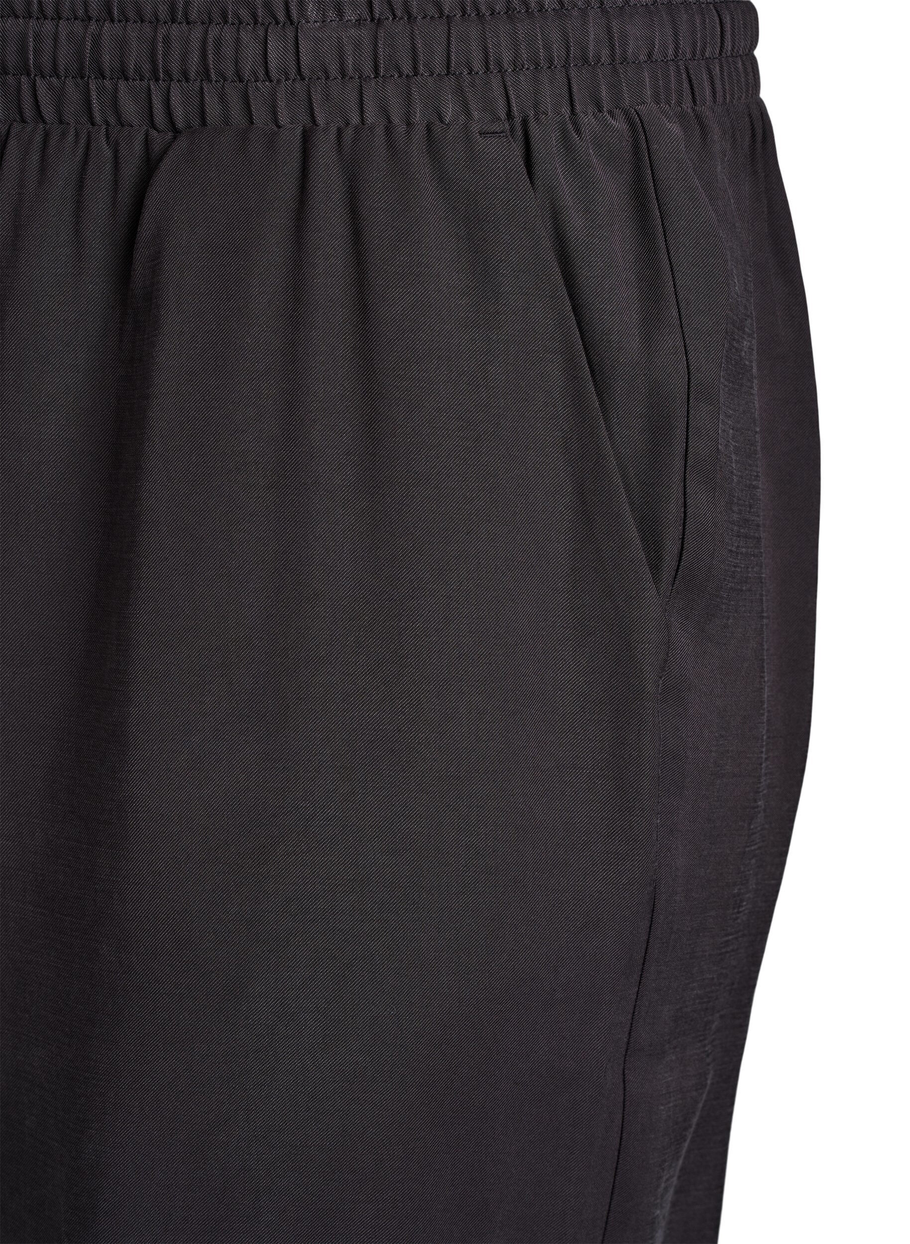Zizzifashion FLASH - Viscose trousers with elasticated waistband, Dark Grey, Packshot image number 2