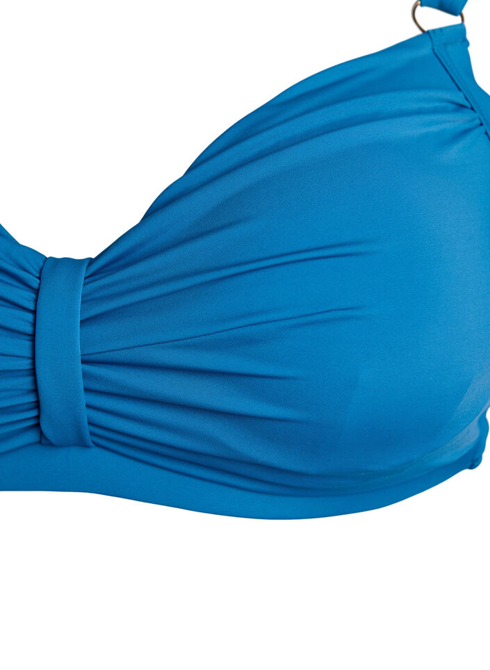 Underwire bikini bra with draping, Blue, Packshot image number 2