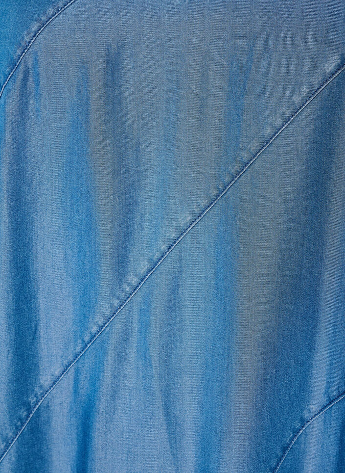 Denim-look dress in TENCEL&trade; Lyocell with straps, Blue, Packshot image number 2