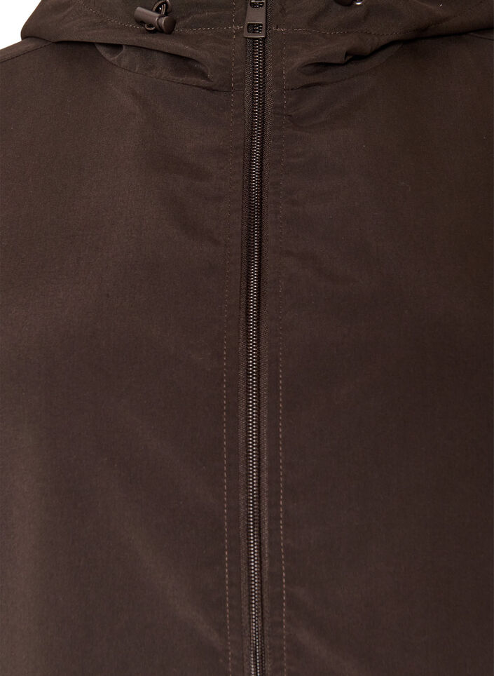 Lightweight jacket with a hood and zipper, Brown, Packshot image number 2