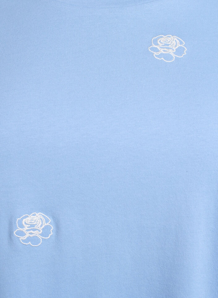 T-shirt in organic cotton with embroidered motifs, Light Blue, Packshot image number 2