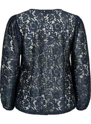 FLASH - Long sleeve lace blouse, Sky Captain, Packshot image number 1
