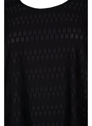 Patterned top with 3/4 sleeves, Black, Packshot image number 2