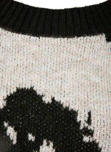 Patterned knitted blouse, Black Comb, Packshot image number 2