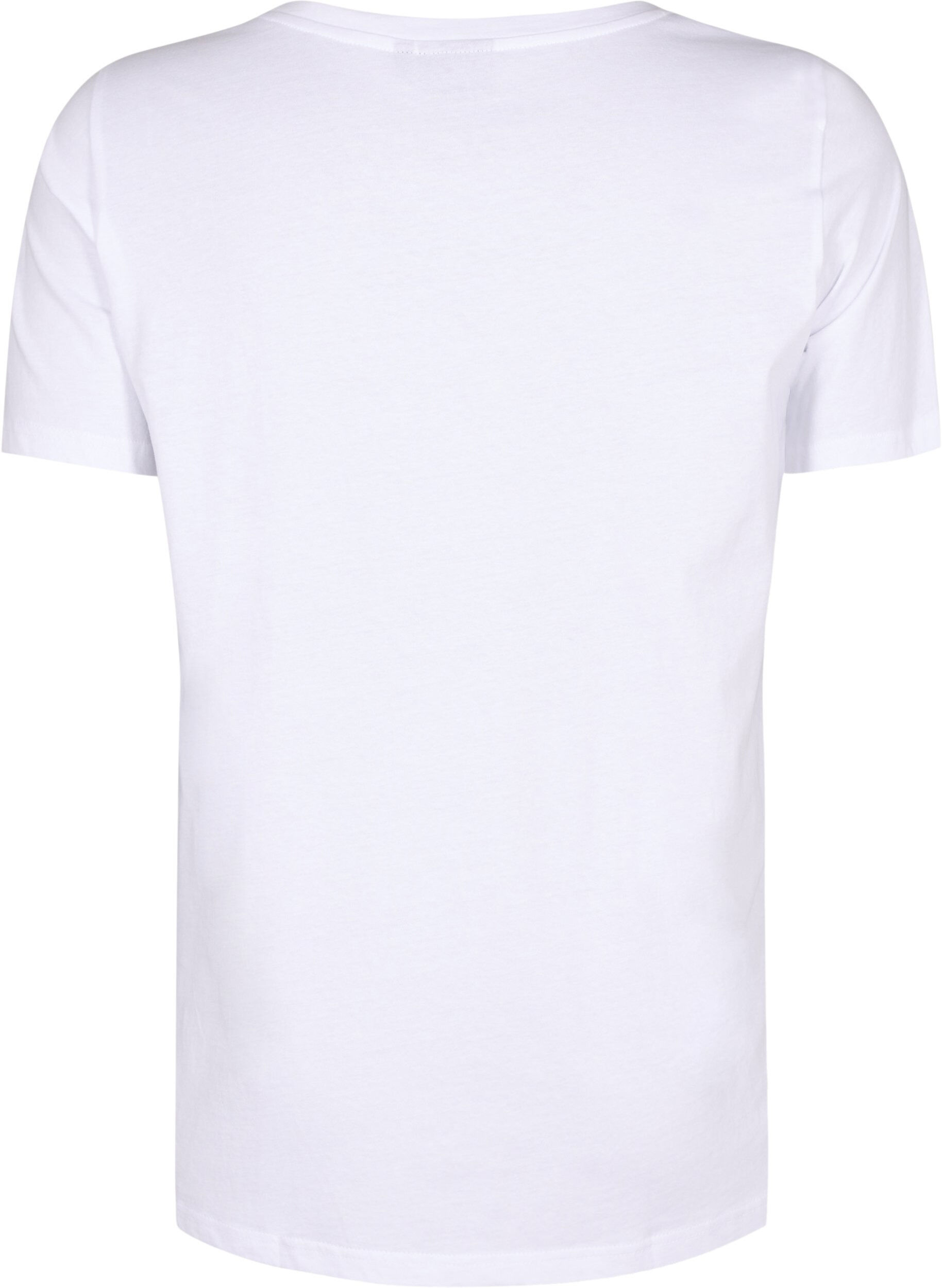 Zizzifashion Cotton T-shirt with a motif, B. White w. Sulphur, Packshot image number 1