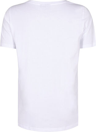 Cotton T-shirt with a motif, B. White w. Sulphur, Packshot image number 1