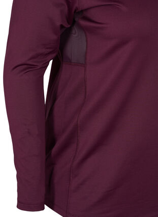High neck exercise top with zip, Fig, Packshot image number 3