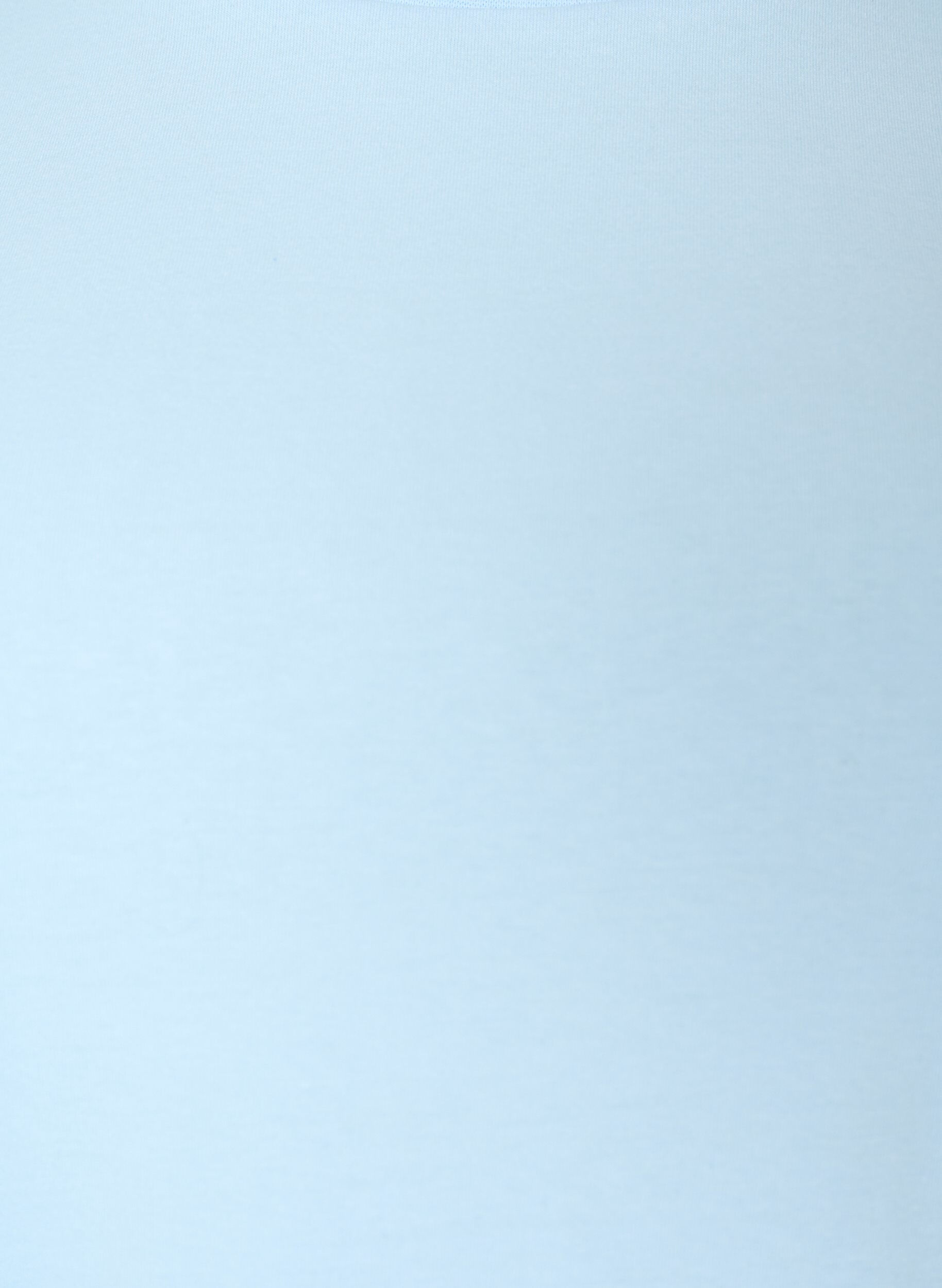 ZizzifashionCotton T-shirt with wavy contrasting edges, Light Blue, Packshot image number 2