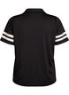 Sporty polo shirt with stripe details, Black, Packshot image number 1