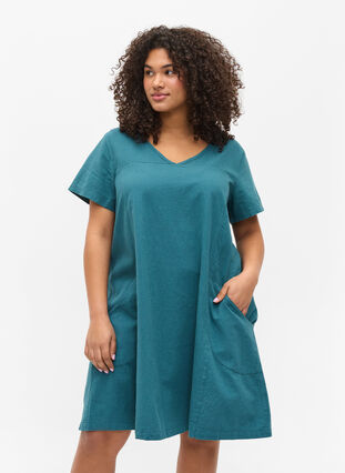 Short-sleeved cotton dress, Dragonfly, Model image number 0