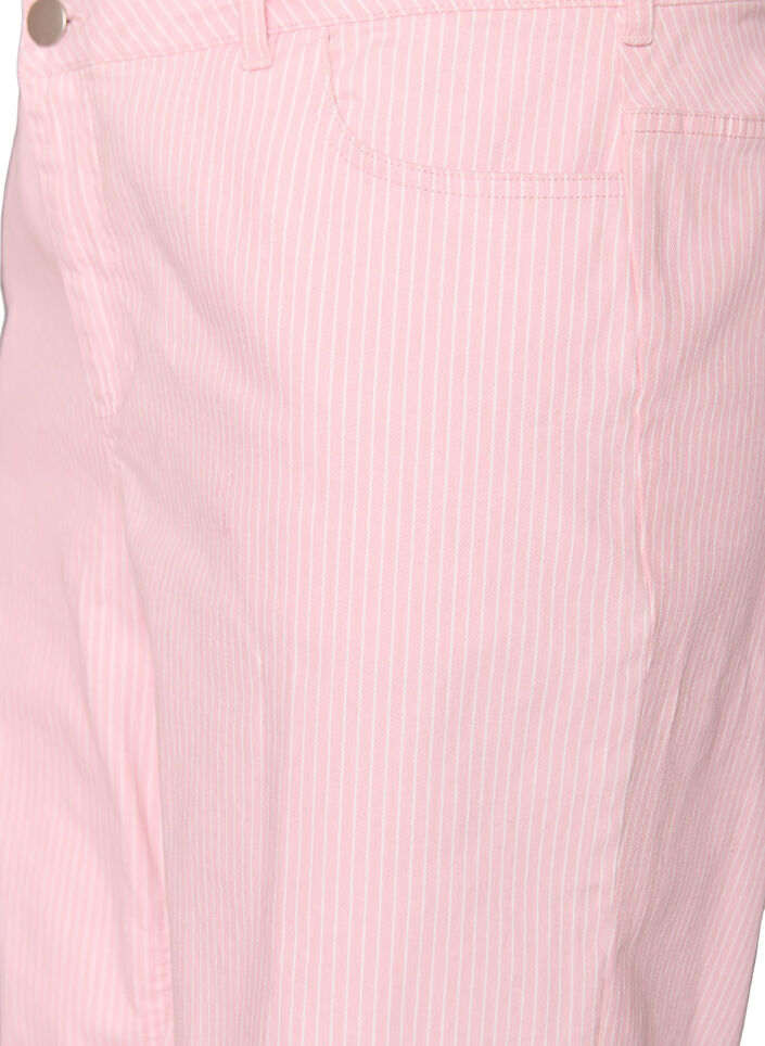 Coloured Myra jeans with stripes and wide legs, Pink, Packshot